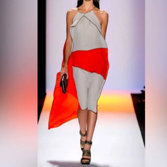 NWT BCBGMaxAzria "Ruby" Dress Chalk Grey - Size L - Picture 2 of 2